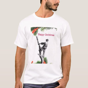 Camiseta Navidades felices arboristas cirujanos de árboles 