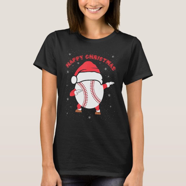 Camiseta Navidades felices bailando béisbol con Gorra navid (Anverso)