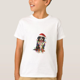 Camiseta Navidades felices Bernese Mountain Dog Santa Hat