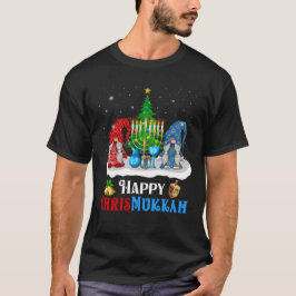 Camiseta Navidades felices de Chrismukkah Gnomes y Hanukkah