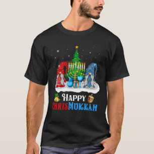 Camiseta Navidades felices de Chrismukkah Gnomes y Hanukkah