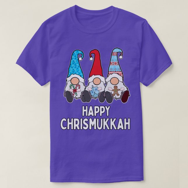 Camiseta Navidades felices de Chrismukkah y Hanukkah Gnomes (Diseño del anverso)