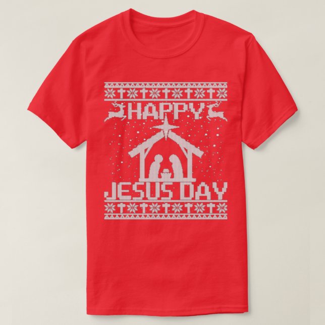 Camiseta Navidades felices Feliz Día de Jesús Navidades feo (Diseño del anverso)