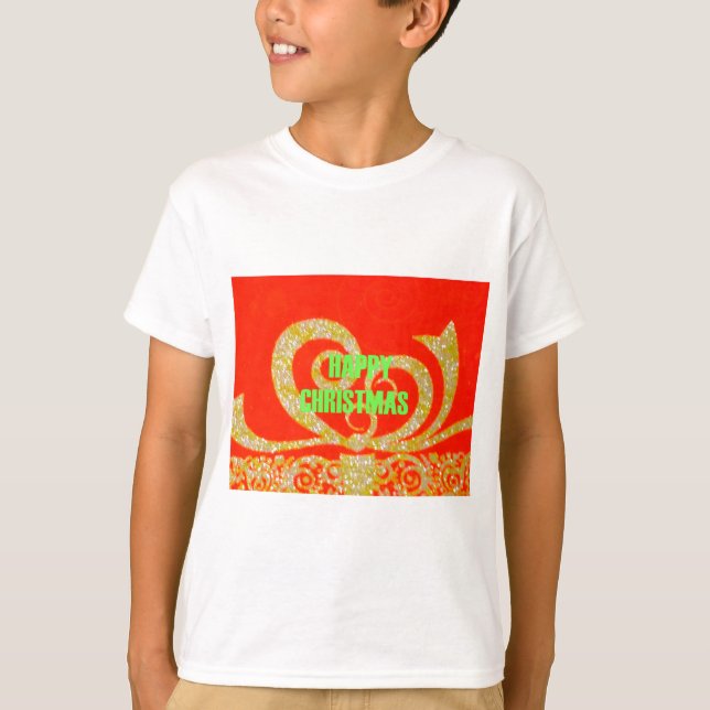 Camiseta Navidades felices rojo y oro (Anverso)