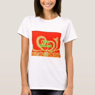 Camiseta Navidades felices rojo y oro