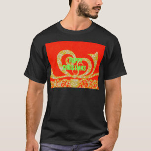 Camiseta Navidades felices rojo y oro
