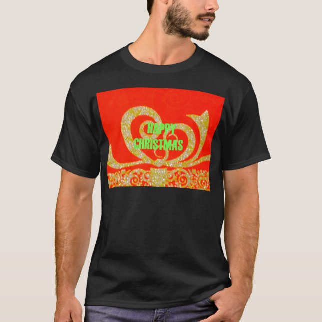 Camiseta Navidades felices rojo y oro (Anverso)