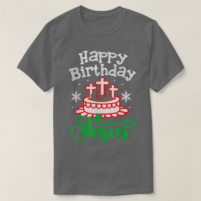 Camiseta Navidades Feliz cumpleaños, parte feriado de Jesús (Diseño del anverso)