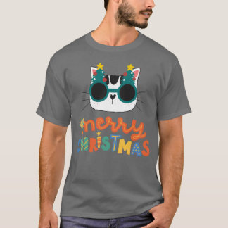 Camiseta Navidades Feliz Navidad Funny Cat