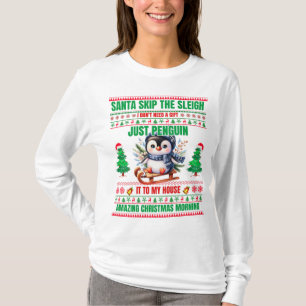 Camiseta Navidades Feliz Navidad Por Pingüino Regalo