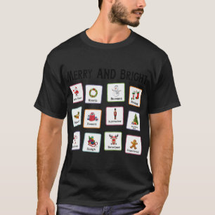 Camiseta Navidades Feliz Navidad y brillante terapia de dis