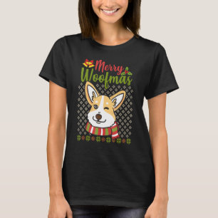 Camiseta Navidades Feo Corgi Sudar Merry Woofmas Perro Pun