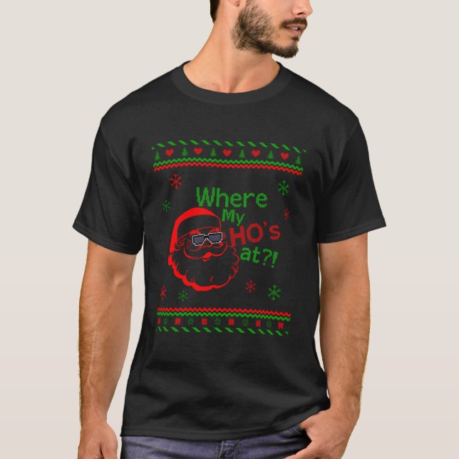 Camiseta Navidades Feo Derraman Donde Mi Gana Está Con Los  (Anverso)