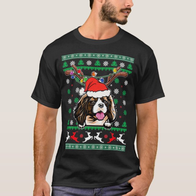 Camiseta Navidades feos Cavalier King Charles Spaniel Reind (Anverso)