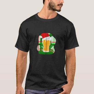 Camiseta navidades feos cerveza santa claus holly plaid gra