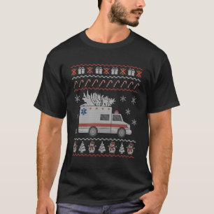 Camiseta Navidades feos de ambulancia Pajama Costume Emt Pa
