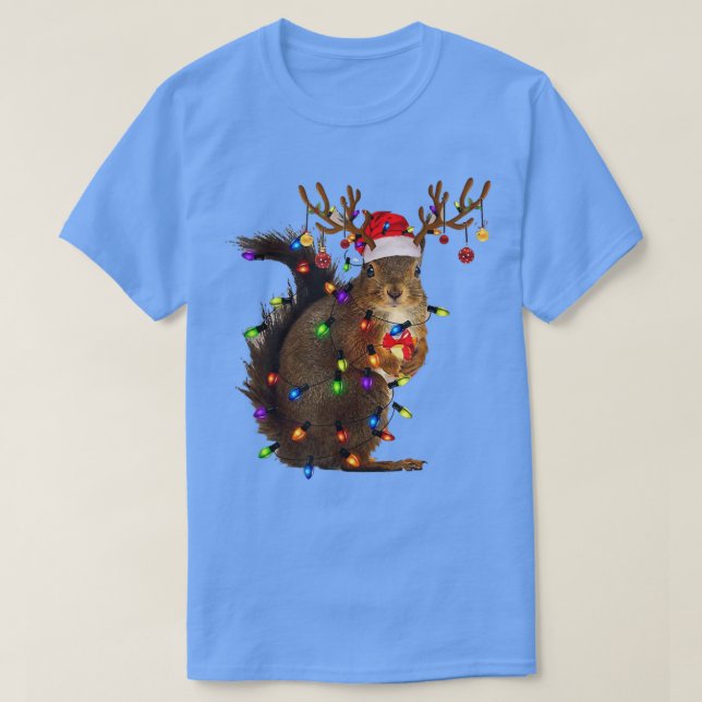 Camiseta Navidades feos de ardilla apagan las luces de navi (Diseño del anverso)