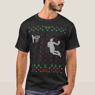 Camiseta Navidades feos de baloncesto Xmas Funny Santa Dunk