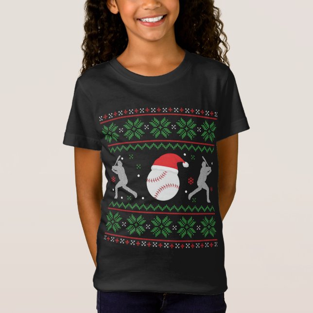 Camiseta Navidades feos de béisbol sudan divertidas navidad (Anverso)