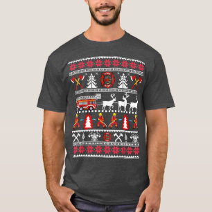 Camiseta Navidades feos de bomberos suéter, bombero D