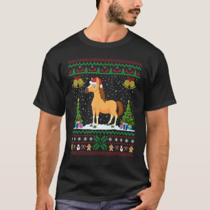 Camiseta Navidades feos de caballos en Navidad con animales