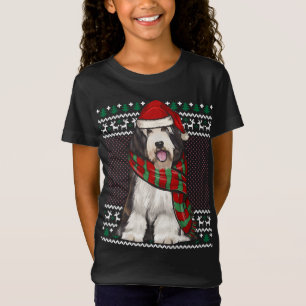 Camiseta Navidades feos de Collie Dog Santa Hat con barba d
