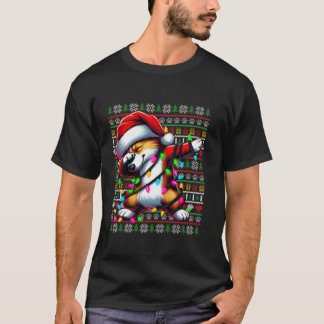 Camiseta Navidades feos de Corgi Dabbing iluminan árbol San