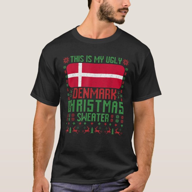 Camiseta Navidades feos de Dinamarca eclipsan la bandera de (Anverso)