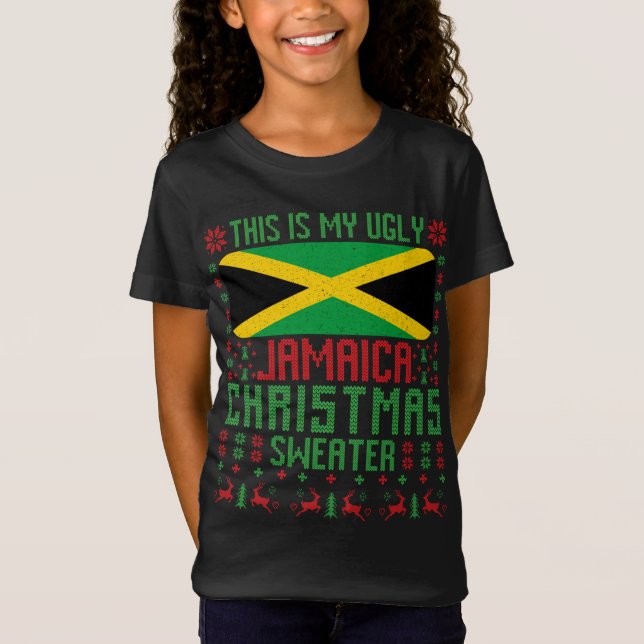 Camiseta Navidades feos de Jamaica endulzan bandera de Jama (Anverso)