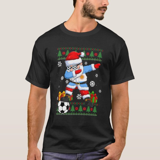 Camiseta Navidades feos de la bandera de Santa Argentina (Anverso)
