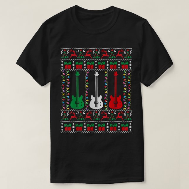 Camiseta Navidades feos de la guitarra del trasero X (Diseño del anverso)