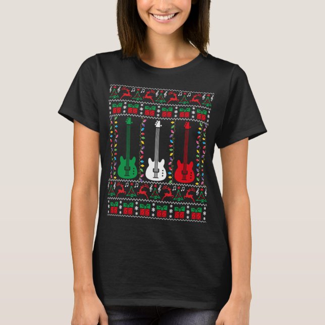 Camiseta Navidades feos de la guitarra del trasero X (Anverso)