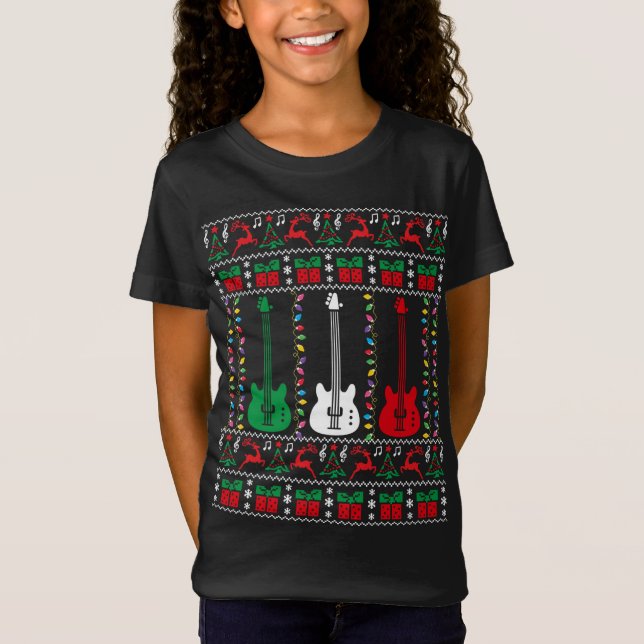Camiseta Navidades feos de la guitarra del trasero X (Anverso)