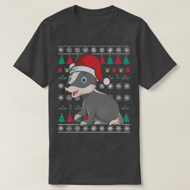 Camiseta Navidades feos de la insignia de miel animal (Diseño del anverso)