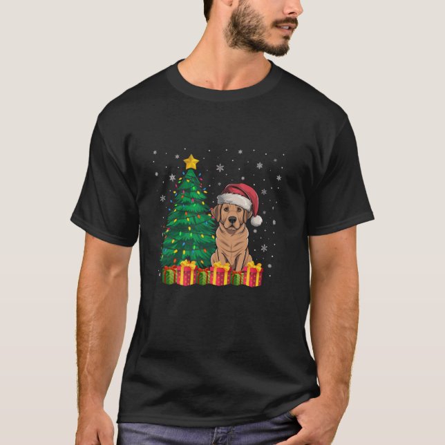 Camiseta Navidades feos de Labrador Santa Hat iluminan a lo (Anverso)