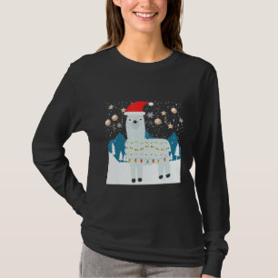 Camiseta Navidades feos de Llama Santa Snow
