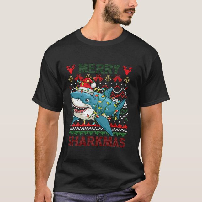 Camiseta Navidades feos de los tiburones de los arándanos a (Anverso)