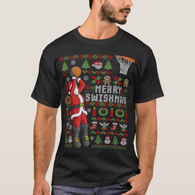 Camiseta Navidades feos de Merry Swishmas Navidades de balo (Anverso)