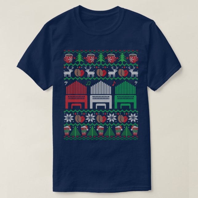 Camiseta Navidades feos de órganos de tubería Café dulce Lo (Diseño del anverso)