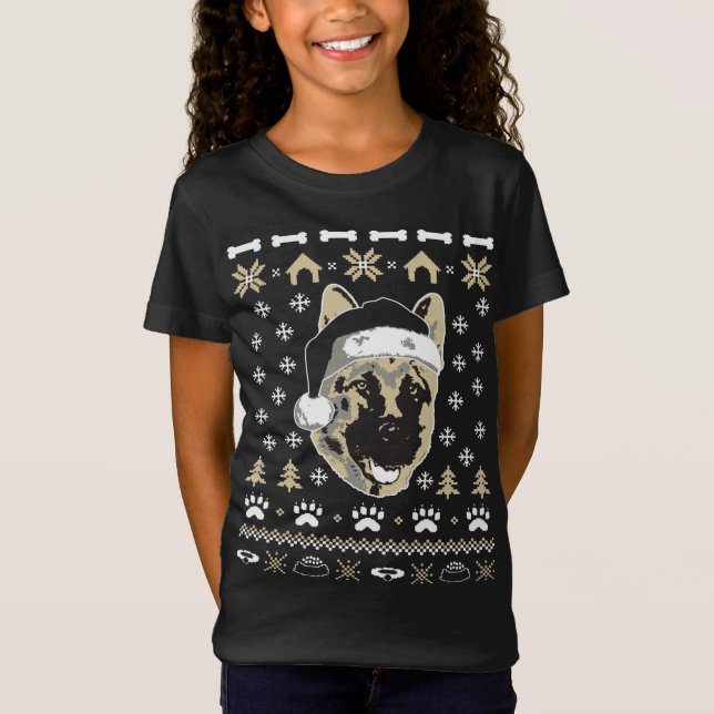 Camiseta Navidades feos de pastores alemanes dulces navidad (Anverso)