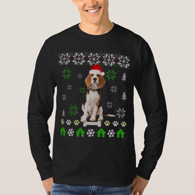 Camiseta Navidades feos de perro beagle - Gorra de perro be (Anverso)