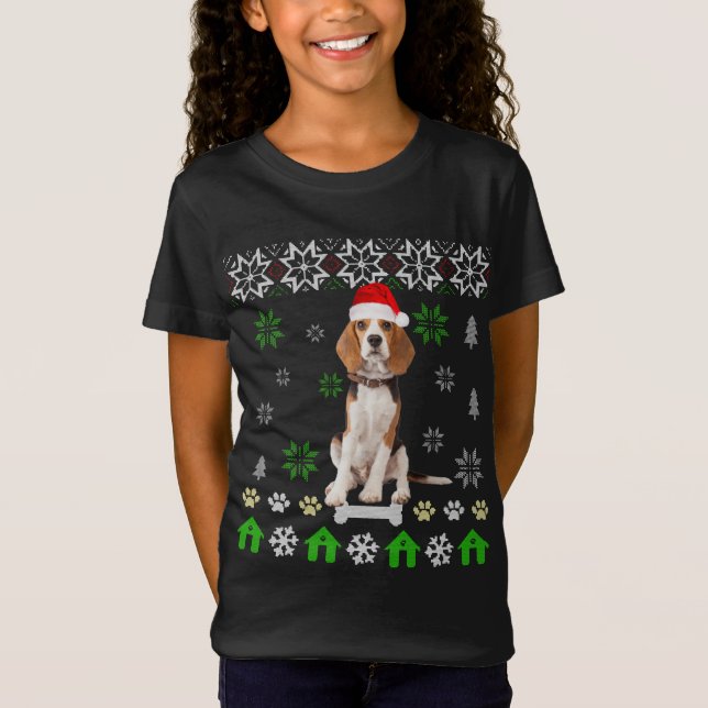 Camiseta Navidades feos de perro beagle - Gorra de perro be (Anverso)