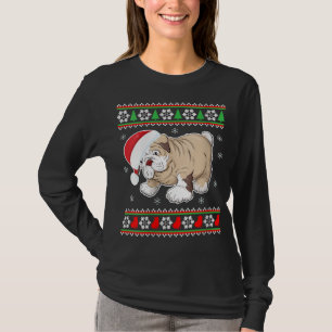 Camiseta Navidades feos de perro bulldog-navidades sudorosa