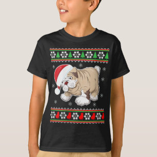 Camiseta Navidades feos de perro bulldog-navidades sudorosa