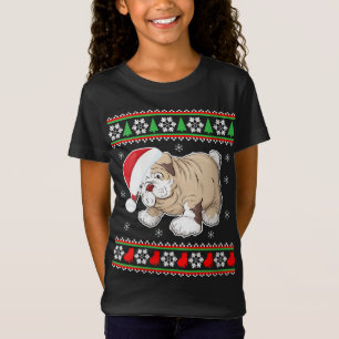Camiseta Navidades feos de perro bulldog-navidades sudorosa