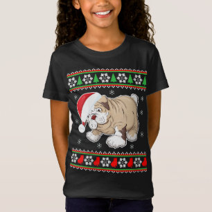 Camiseta Navidades feos de perro bulldog-navidades sudorosa