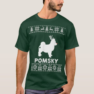 Camiseta Navidades feos de renos de Pomsky Dog Lover Navida