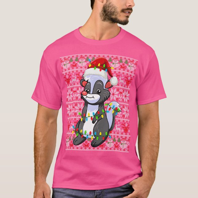 Camiseta Navidades feos de Santa Hat Light Skunk (Anverso)
