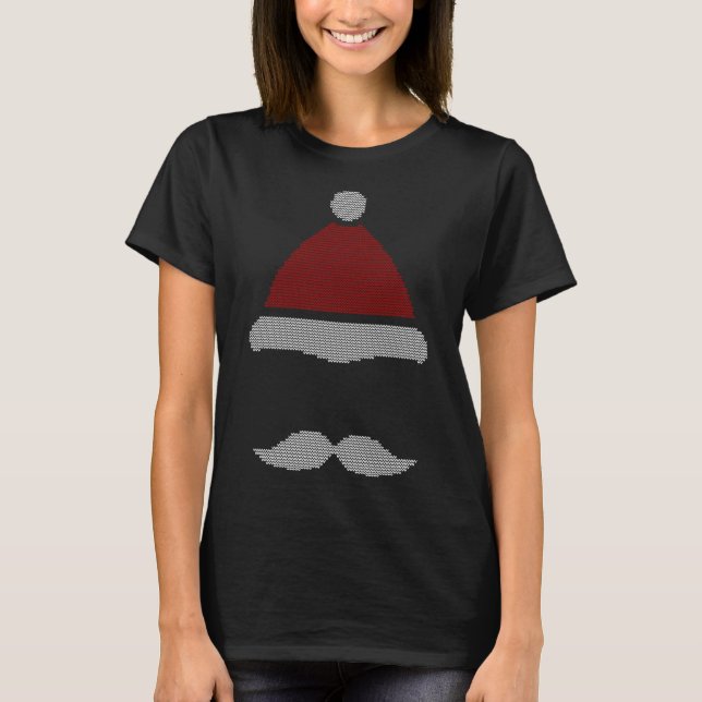 Camiseta Navidades feos de Santa Hat Mustache (Anverso)