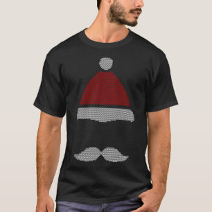 Camiseta Navidades feos de Santa Hat Mustache